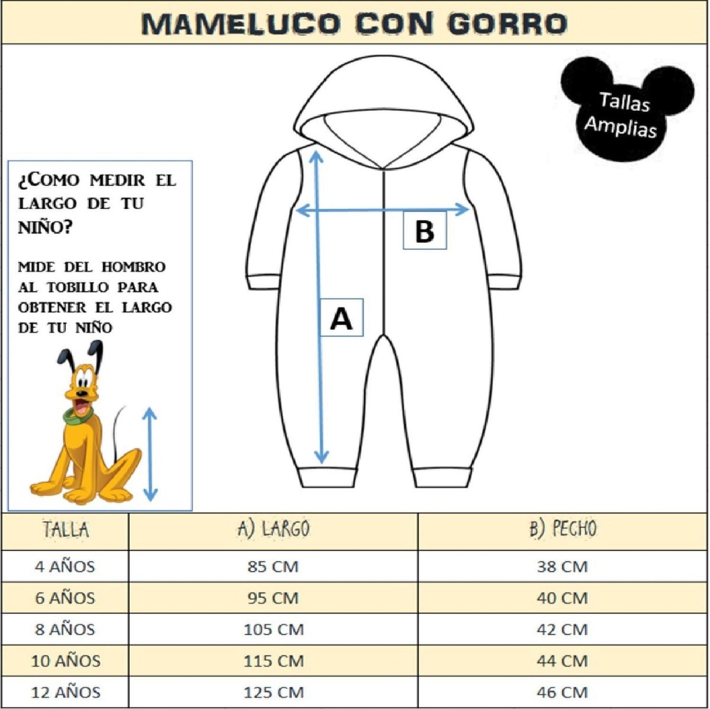 Mameluco Con Gorro Bordados Disney Para Niño