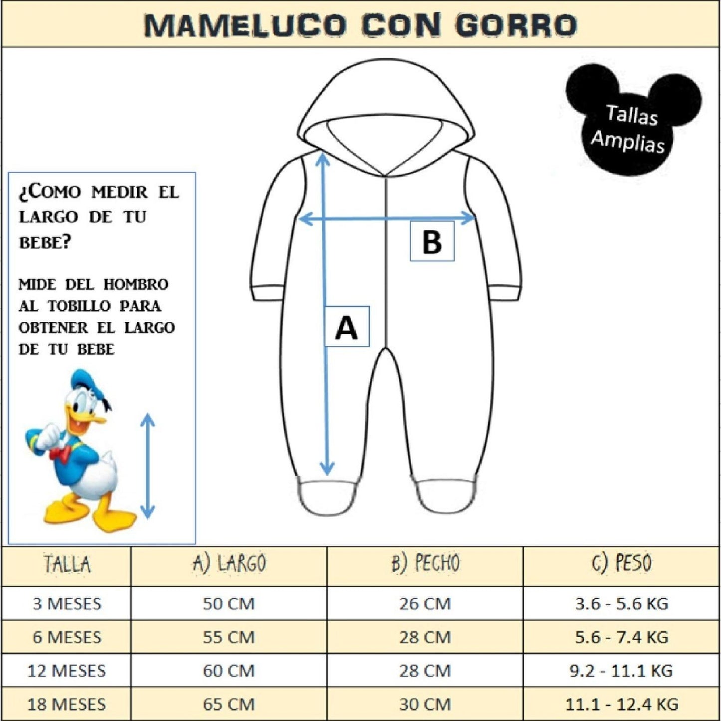 Mameluco Con Gorro Bordado Disney Goofy