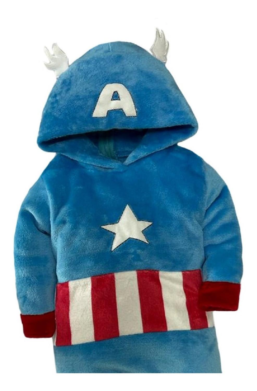 Mameluco Con Gorro Bordado Sin Pie Marvel Niño