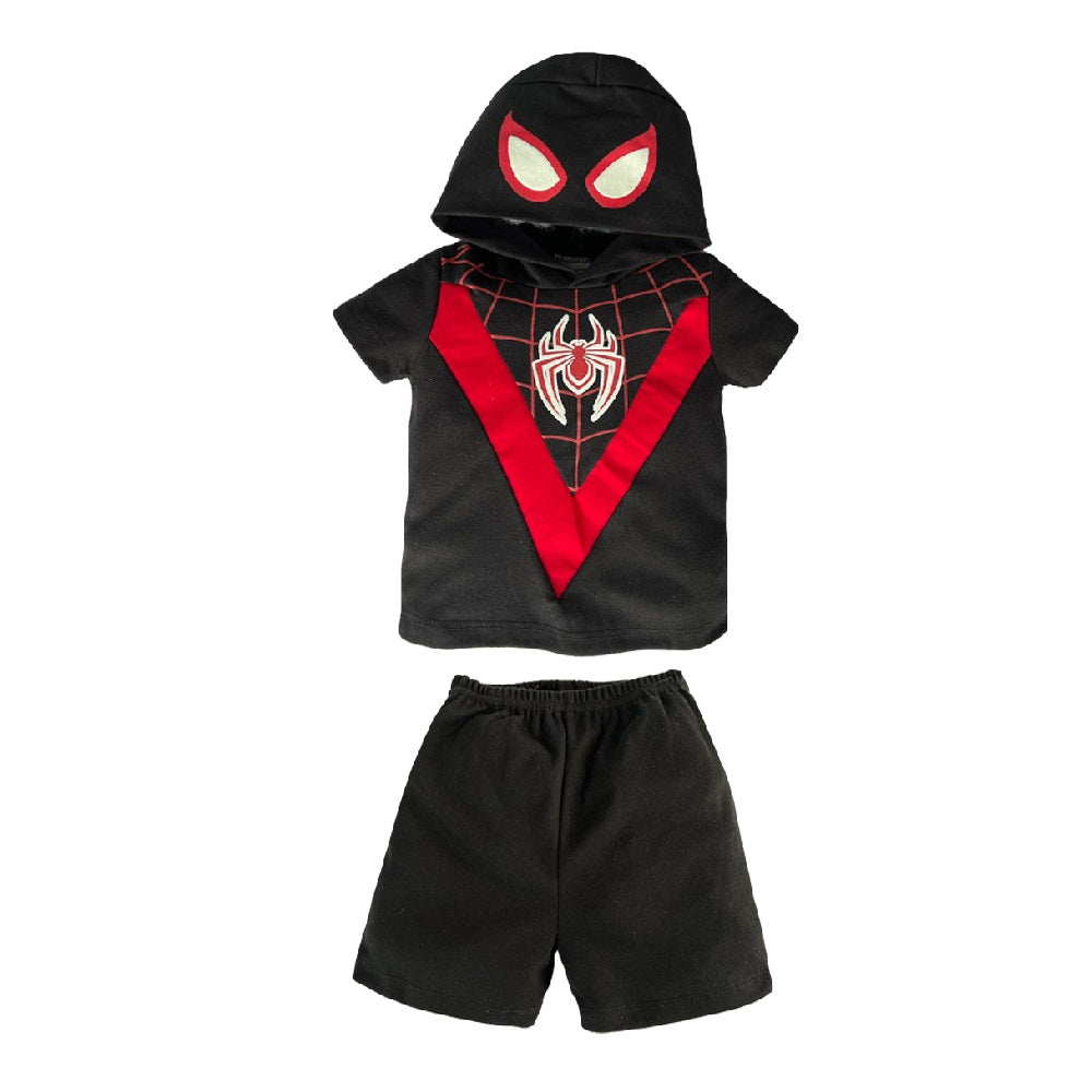 Conjunto Playera Con Gorro Y Short Miles Morales Marvel