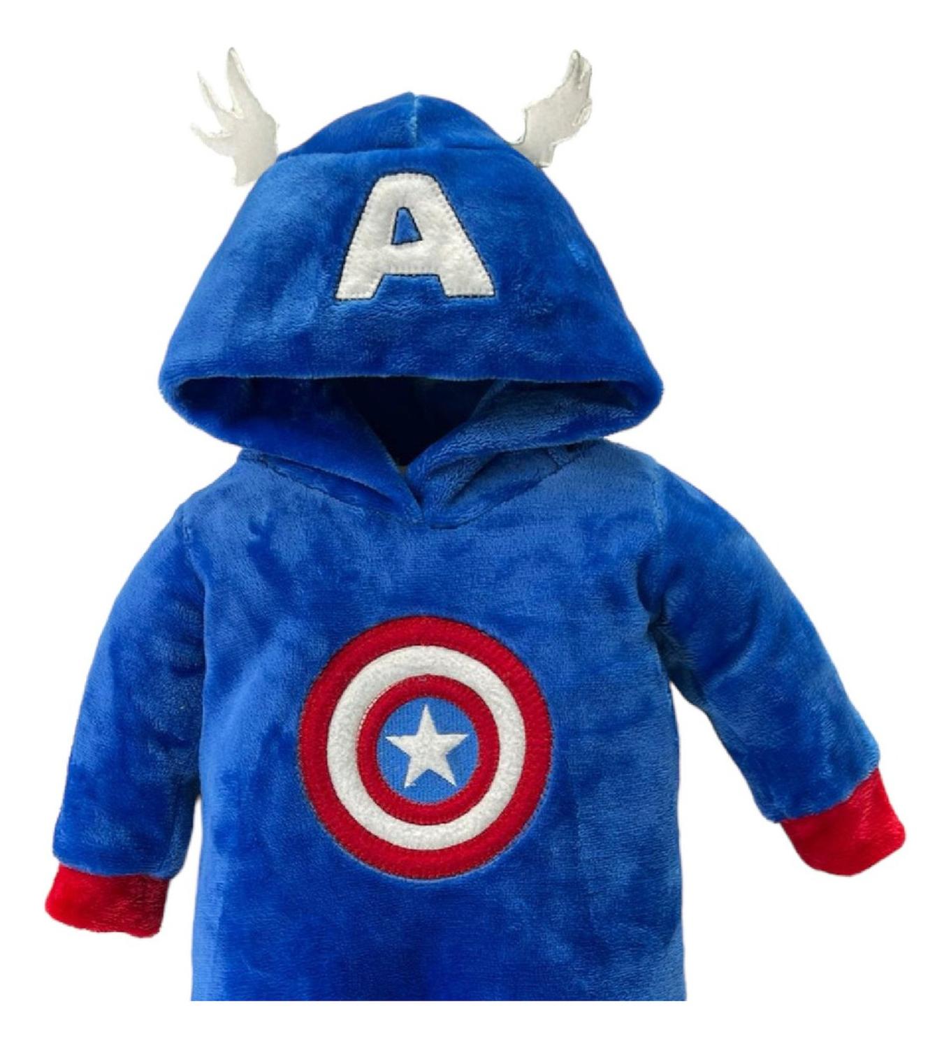 Mameluco Marvel Con Gorro Bordado Capitán América