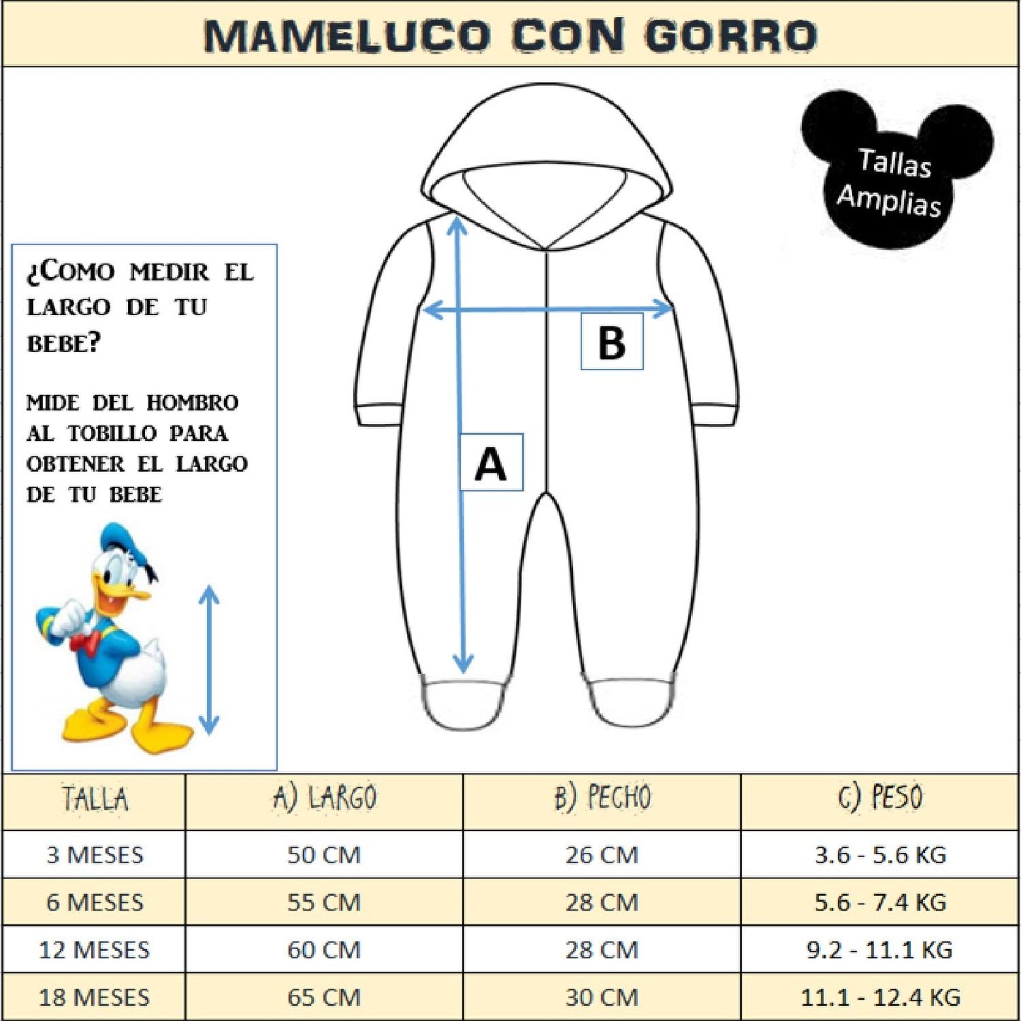 Mameluco Algodón Disney Para Bebe Con Gorro