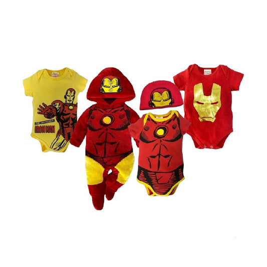 Kit 4 Piezas Iron Man (1 mameluco y 3 pañaleros)