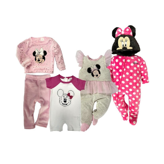 Kit 4 Piezas Minnie (2 mamelucos, 1 conjunto y 1 pañalero)