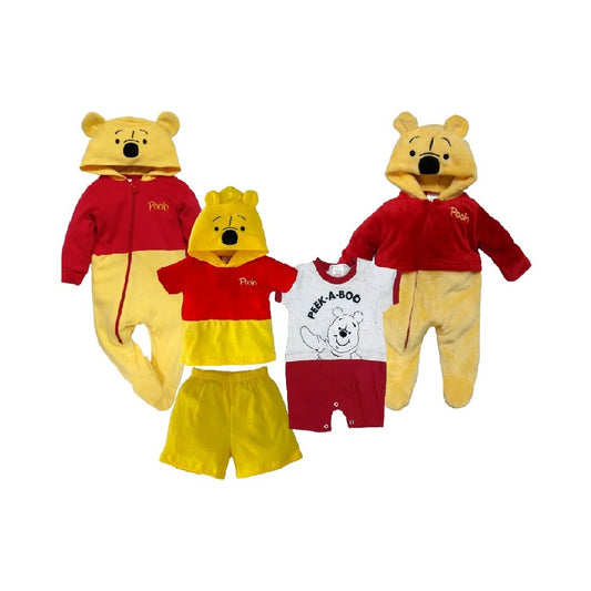 Kit 4 Piezas Pooh (2 mamelucos, 1 pañalero y 1 conjunto)